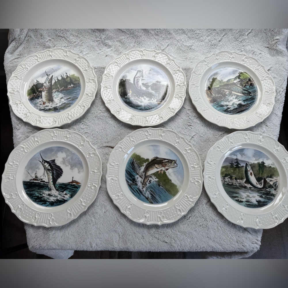 Vintage DELANO STUDIOS PLATES by M. C. Weiler fish